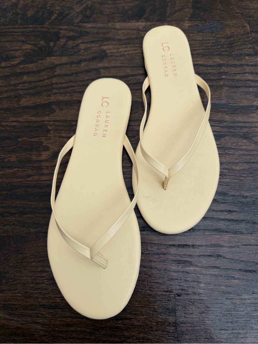 LC Lauren Conrad Butter Yellow Minimalist Flip Flops